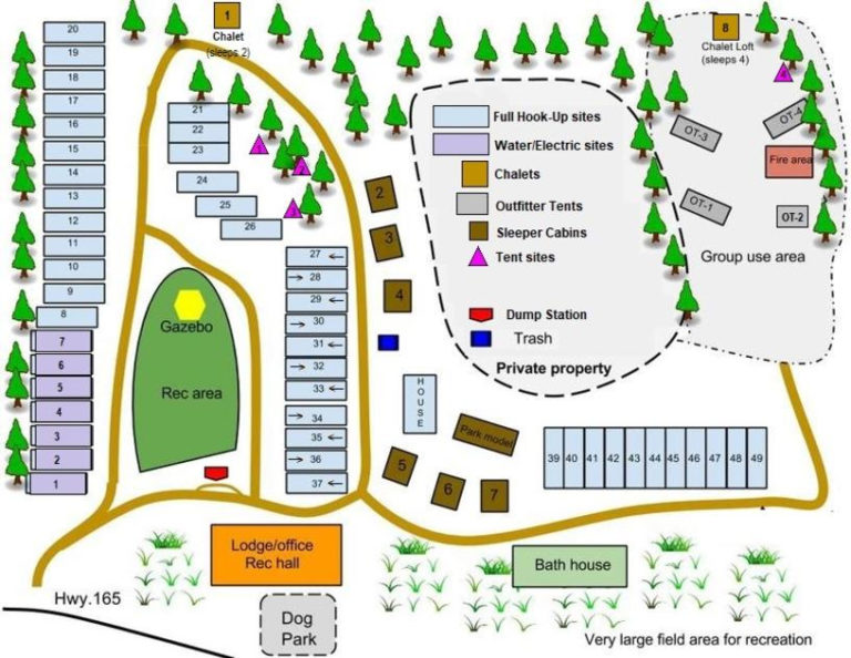 Aspen Acres Campground Map 768x594 