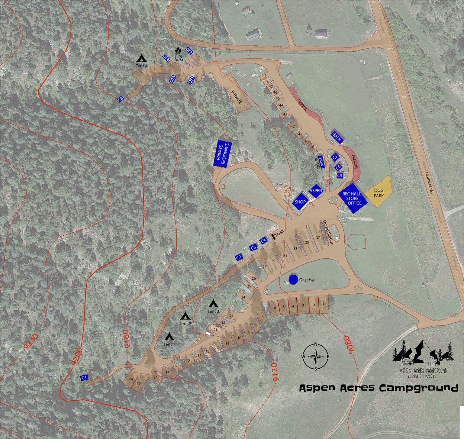 Camp Map – Aspen Acres Campground